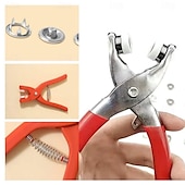 baratos artes, artesanato e costura-botões de pressão de metal com kit de ferramentas de alicate de fixação kit de ferramentas de instalação perfeita para fivelas de cinco garras inclui conjunto de alicates para botões de pressão invisíveis e fechos de pressão