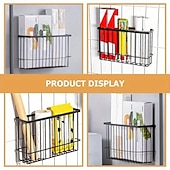 cheap Kitchen Storage-2pcs Storage Racks Metal Wire Storage Basket Wall Hanging Basket Wall Mounted Organizer Basket for kitchen Office Pantry Bathroom Cabinet Kitchen Organizers and Storage Kitchen Accessories