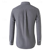 preiswerte Button-Down-Hemden für Herren-Herren Hemd Sommerhemd Knopfhemd Lässiges Hemd Schwarz Weiß Marineblau Blau Grau Langarm Glatt Umlegekragen Festtage Urlaub Button-Down Bekleidung Modisch Brautkleider schlicht Komfortabel