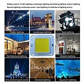 abordables Accesorios LED-Lámpara LED COB de alta potencia, 2 uds., chip blanco cálido, blanco natural y blanco para foco de luz de inundación diy, dc30-34v