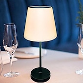 abordables Lámparas de mesa-Lámpara de mesa solar regulable, lámparas de mesa inalámbricas recargables, lámpara de mesa portátil de 3 modos de color para sala de estar, oficina, restaurante y patio