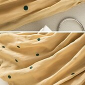 abordables Robes-Femme Jupe Trapèze Mode Décontractées Maxi Taille haute Jupes Pois Imprimer Casual Quotidien Fin de semaine Jaune bleu marine Marron Vert Eté Coton et lin