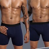 cheap Men&#039;s Boxers Underwear-Multi Packs 5pcs Men&#039;s Black+Gray+Blue+Wine Underwear Shorts Biker Shorts Elastic Waist Plain Outdoor Daily 95% Cotton All Seasons