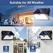 baratos Luzes de rua-Luz solar externa de 1 unidade com sensor de movimento, 185 led, luz solar externa de 3 modos, 1800mah, ip65, à prova d&#039;água, luz de parede externa para jardim, pátio, garagem, porta da frente, piscina, degraus, cerca