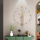 abordables Detalles para la pared-Reloj Reloj de Pared Redondo Reloj de Pared Decorativo de Cuarzo sin tictac Reloj para Sala de Estar Cocina Oficina en casa 60 cm