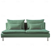 abordables Housse de canapé-Housse de section 3 places 100% coton couleur uniforme housses matelassées 8 pièces ensemble de housse de futon