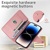 Χαμηλού Κόστους iPhone Θήκες-τηλέφωνο tok Για iPhone 16 iPhone 15 Pro Max iPhone 14 13 12 11 Pro Max Mini SE X XR XS Max 8 7 Plus Θήκη κάρτας πορτοφολιού Φερμουάρ με λουράκι καρπού Σταντ ποδηλάτου Ρετρό TPU PU δέρμα