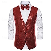 ieftine Blazere și veste-Retro / vintage Anii 1920 Γιλέκο Vestă Papion Gatsby Domn Croi Slim Bărbați Mascaradă Evenimente / Petrecere Birou/ Ceremonie / Nuntă Petrecerea Burlăcițelor Adulți Vestă Fundă