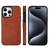 お買い得  iPhone用ケース-電話 ケース 用途 iPhone 16 iPhone 15 Pro Max iPhone 14 13 12 11 Pro Max Mini SE X XR XS Max 8 7 Plus バックカバー 超薄型 黄ばんでいない カード挿入口 レトロ風 TPU PUレザー