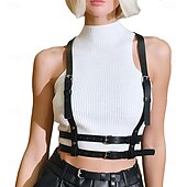 baratos Acessórios e mais-Punk e gótico Steampunk Arnês de Cintura Cinto de arnês Suspensórios Homens Mulheres Baile de Máscaras Festa dia das Bruxas Adulto Suspensórios