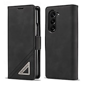 tanie Etui do telefonów Samsung-telefon Kılıf Na Samsung Galaxy Z Fold 5 Z Fold 4 Z Fold 3 Etui na karty portfela Magnetyczne Ochrona całego ciała Stopka Retro PC Skóra PU