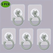 cheap Home Storage &amp; Hooks-5pcs Rotatable Plastic Ceiling Hooks for Hanging Plants, Lanterns, Wind Chimes - Adhesive Ceiling Hooks, Easy to Install, No Drill Needed - Contemporary Style Ceiling Mount Hooks for Decoration
