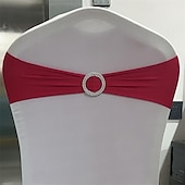 tanie Ślub Pana i Pani-50 sztuk dekoracje na krzesła weselne elastyczne kokardy i szarfy na krzesła na imprezę ceremonia recepcja bankiet elastan pokrowce na krzesła pokrowce na narzuty