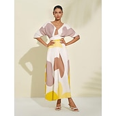  szatén esküvői vendégzseb virágos v nyakú maxiruha