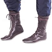 baratos Calçado-sapatos retrô vintage medievais renascentistas botas planas de jazz pirata cavaleiro ritter masculino unissex evento de halloween/festa sapatos de máscaras botas medievais extravagantes