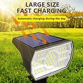 お買い得  屋外スポットライト-4本 2個 1個 50 W LEDソーラーライト 多機能 ソーラー駆動 赤外線センサー 温白色 ホワイト 3.7 V # LEDビーズ