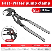 cheap Home Improvement-Water Pump Pliers Quick-Release Plumbing Pliers Pipe Wrench Adjustable Water Pipe Clamp Pliers Household Hand Tools Multi-functional Kitchen Sink Spanner Wrench That Defend Bath