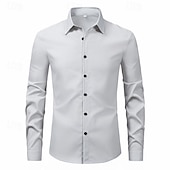 preiswerte Bügelfreie Herrenhemden-Herren Hemd Sommerhemd Freizeithemd Strandhemd Knopfhemd Schwarz Weiß Rosa Wein Marineblau Langarm Einfach Revers Urlaub Hawaiianisch Button-Down Bekleidung Polyester Mode Lässig Bequem
