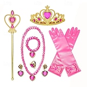 baratos festa de verão havaiano-Conjunto de cosplay de acessórios de princesa combinação elsa coroa colar de luva