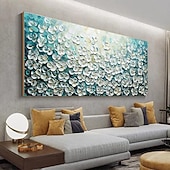 abordables Peintures fleurs/botaniques-peinture à l&#039;huile de fleur épanouie art de paysage fait à la main minimaliste fleur de cerisier blanc toile peinture à l&#039;huile peint à la main 3d texture crémeuse peinture à l&#039;huile art mural