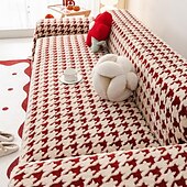 preiswerte Sofadecke-Überwurfdecken für Couch und Bett, weiche, gemütliche Sofadecke mit Hahnentritt-Jacquard, dekorative Decken und Überwürfe, rote warme Samtdecke für Hochzeiten