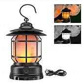 cheap Flashlights &amp; Camping Lights-LED Outdoor Camping Lantern Rechargeable LED USB Tourist Hook Torch Retro Style Rechargeable LED Camping Lamp for Outdoor Tent Night Light Emergency Lantern