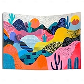 Χαμηλού Κόστους ταπετσαρίες τέχνης-αισθητική πολύχρωμη κρεμαστή ταπετσαρία στο βουνό τέχνη τοίχου μεγάλη ταπετσαρία τοιχογραφία διακόσμηση φωτογραφία σκηνικό κουβέρτα κουρτίνα σπίτι υπνοδωμάτιο διακόσμηση σαλονιού