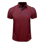 preiswerte Klassisches Poloshirt für Herren-Herren Poloshirt aus Baumwolle Golfhemd Arbeit Casual Kargen Kurzarm Basic Modern Farbblock Patchwork Taste Frühling Sommer Regular Fit Wein Dunkelgrau Schwarz Weiß Königliches Blau Grün Poloshirt