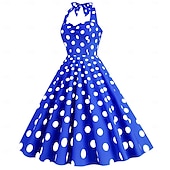 cheap Dresses-Retro Vintage 1950s Rockabilly Dress Swing Dress Polka dots Women&#039;s Carnival Masquerade Daily Wear Bachelorette Party Adults Dress Homecoming Dresses