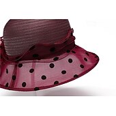 olcso Fascinatorok és kalapok-Elegáns Retró Rockabilly Halászsapka Elragadó ember Szalma napkalap Pöttyös Pöttyös Jelmez Női Tengerpart Parti Alkalmi / Napi Felnőttek Kalap