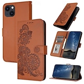 cheap iPhone Cases-Phone Case For iPhone 16 iPhone 15 Pro Max iPhone 14 13 12 11 Pro Max Mini SE X XR XS Max 8 7 Plus Wallet Case Magnetic with Wrist Strap Kickstand Flower Floral TPU PU Leather