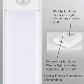 お買い得  キャビネットライト-超薄型人体誘導ライト充電式磁気吸引自己粘着ロング LED ワードローブワインキャビネットライトストリップ