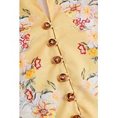 abordables Motif de plantes-Homme Floral Chemise Chemise boutonnée manche longue Décontractées Usage quotidien Sortie Fin de semaine Printemps été Col Mao Imprimer Bouton bas Jaune Rose Claire Bleu Violet
