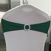 tanie Ślub Pana i Pani-50 sztuk dekoracje na krzesła weselne elastyczne kokardy i szarfy na krzesła na imprezę ceremonia recepcja bankiet elastan pokrowce na krzesła pokrowce na narzuty