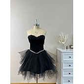 economico Costumi da donna-Abiti Corto / Mini Tutu Set di accessori Abito di piume Gioielli per la testa Senza maniche Cigno nero Piuma Romantico Moda Tubino / Colonna All&#039;americana Normale Per donna Natale Halloween Carnevale