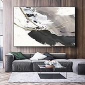  Handgefertigtes Ölgemälde auf Leinwand, Wandkunst, Dekoration, farbenfroher abstrakter Schwarz-Weiß-Minimalismus für die Inneneinrichtung, gerolltes, rahmenloses, ungedehntes Gemälde