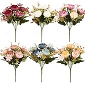 economico Il signor e la signora matrimonio-2 pezzi simulati di rosa artificiale palla crisantemo decorazione della casa ornamenti di fiori artificiali oggetti di scena di nozze fiori artificiali