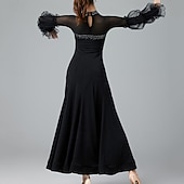 abordables Salle de Bal Standard-Danse latine Danse de Salon Robe Cristaux / Stras Femme Utilisation Usage quotidien manche longue Coton cristal