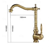 abordables Robinets de lavabo-Robinet lavabo - Jet pluie Plaqué Set de centre Mitigeur un trouBath Taps