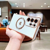 Недорогие Чехлы для Samsung-телефон Кейс для Назначение SSamsung Galaxy S24 S23 S22 S21 Ultra Plus S25 Ультра Кейс на заднюю панель Поддержка беспроводной зарядки Защита от удара С сердцем ТПУ Покрытие
