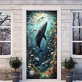 levne Garážové a dveřní bannery-podvodní jeskyně dveřní kryty dveří gobelín dveřní záclona dekorace pozadí dveřní prapor pro přední dveře statek dovolená party dekor zásoby