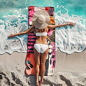 cheap Beach Towel Sets-Patchwork Floral Beach Towel,Beach Towels for Travel, Quick Dry Towel for Swimmers Sand Proof Beach Towels for Women Men Girls Kids, Cool Pool Towels Beach Accessories Absorbent Towel