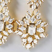 abordables Pendientes-Mujer Pendientes colgantes Geométrico Precioso Importante Diamante Sintético Aretes Joyas Plata / Dorado Para Boda Fiesta 1 Par