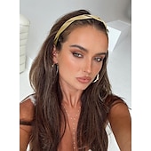 ieftine Accesorii Stilizare Păr-1 buc bentite împletite pentru femei, fete, benzi de păr subțiri din piele, pentru părul femeilor, la modă, bandă anti-alunecare pentru cap, culori solide, accesorii pentru păr