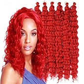 levne Clip in Extensions-latinskoamerické háčkované vlasy 14 palců 18 palců 22 palců 6ks / balení havajská kudrna hluboké vlnění háčkované vlasy ocean wave syntetické vlasy cop háčkování prodlužování vlasů