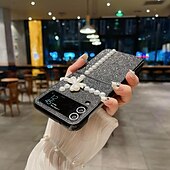 cheap Samsung Cases-Phone Case For Samsung Galaxy Z Flip 7 Z Flip 6 Z Flip 5 Z Flip 4 Z Flip 3 for Women Girl Bling Glitter Shiny Shockproof Bow tie TPU
