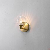 economico Luci da parete-lampada da toeletta per interni 1/2/3/4 luce lampada da toeletta per bagno, lampade da bagno su specchio lampada da bagno dorata con paralume in vetro trasparente