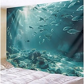 cheap Ocean Beach Tapestry-Undersea Landscape Hanging Tapestry Wall Art Large Tapestry Mural Decor Photograph Backdrop Blanket Curtain Home Bedroom Living Room Decoration