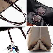 cheap Handbag &amp; Totes-Women&#039;s Tote Bag Set Hobo Bag Oxford Cloth Buckle Large Capacity Waterproof Solid Color Patchwork Khaki / brown magnetic buckle Khaki / black magnetic buckle Black magnetic buckle