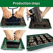 abordables outils à main de jardin-Bloqueur de sol amélioré, fabricant de blocs de sol avec poignée confortable, outil de blocage de sol à 4 cellules en ABS pour démarrer la germination des graines.